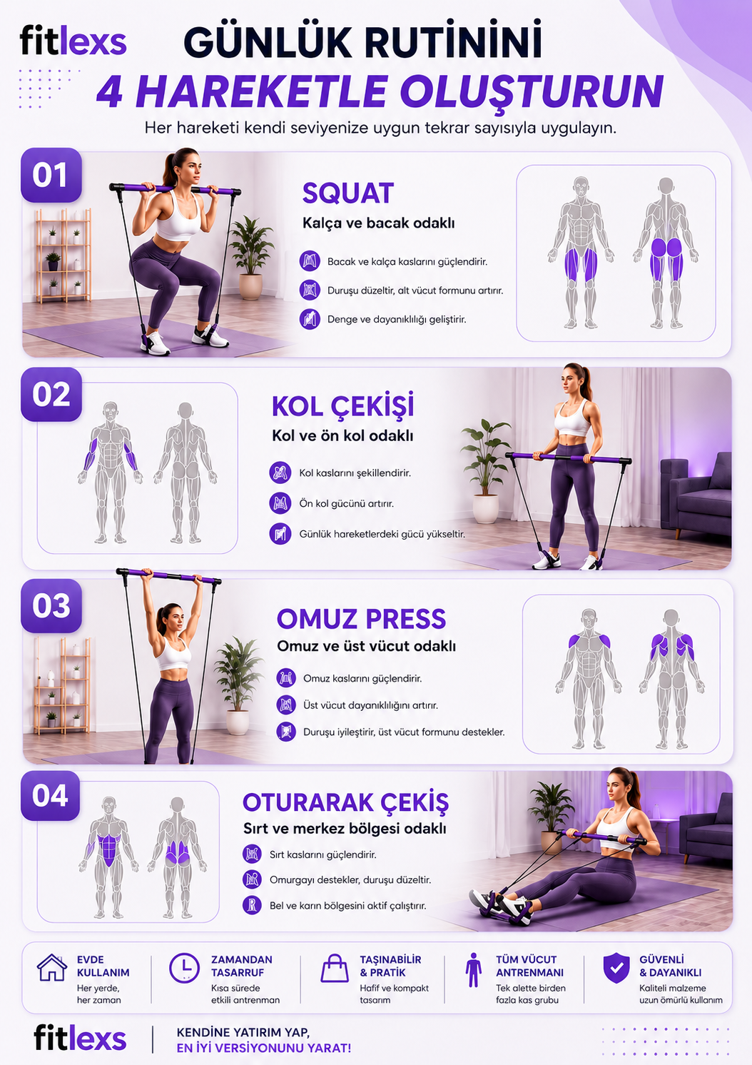 Fitlexs Pilates Bar Seti