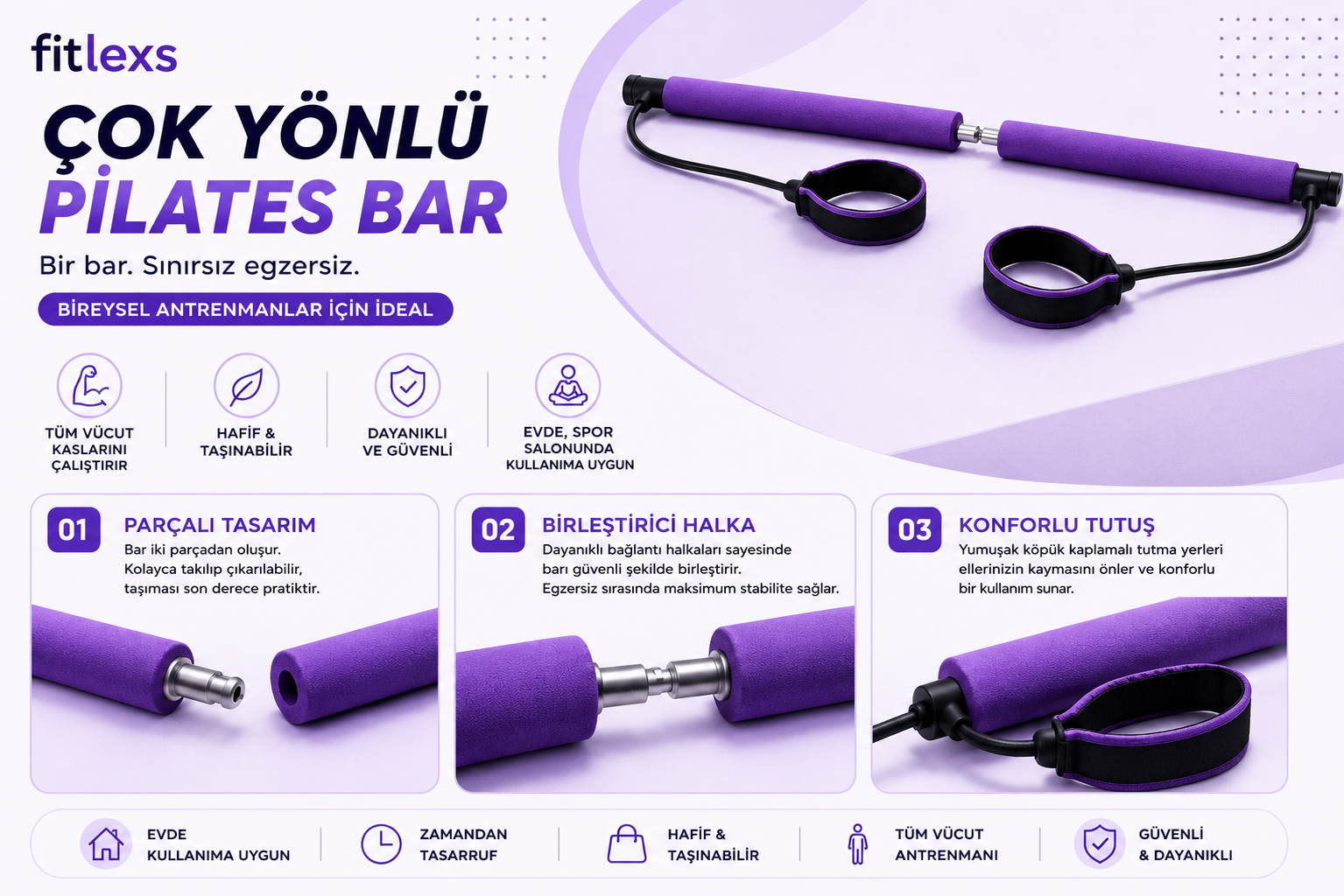 Fitlexs Pilates Bar Seti